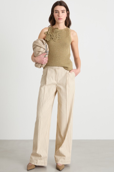Wide-leg pinstripe trousers Intrend