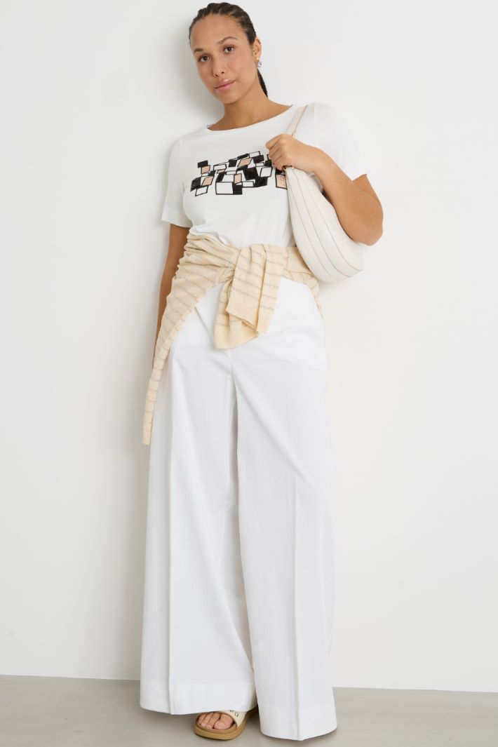 Flared gabardine trousers Intrend