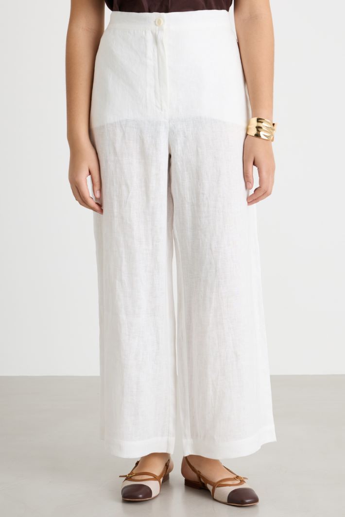 Pantalone ampio in tela Intrend - 4