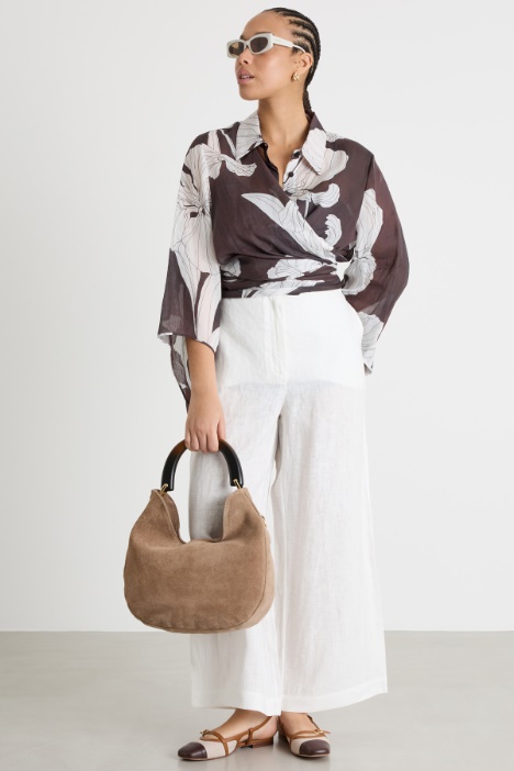 Pantalone ampio in tela Intrend