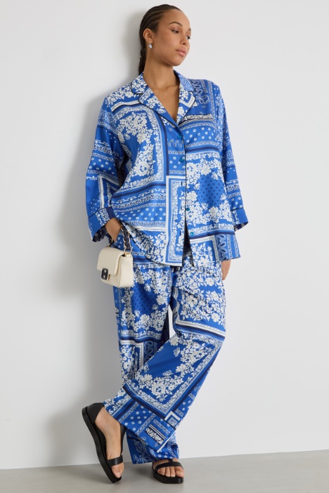 Printed twill jogging-style trousers Intrend