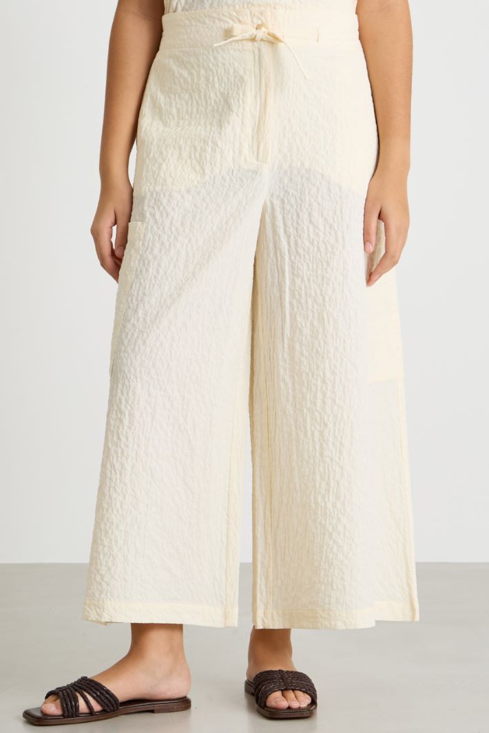 High-waisted drawstring trousers Intrend - 2