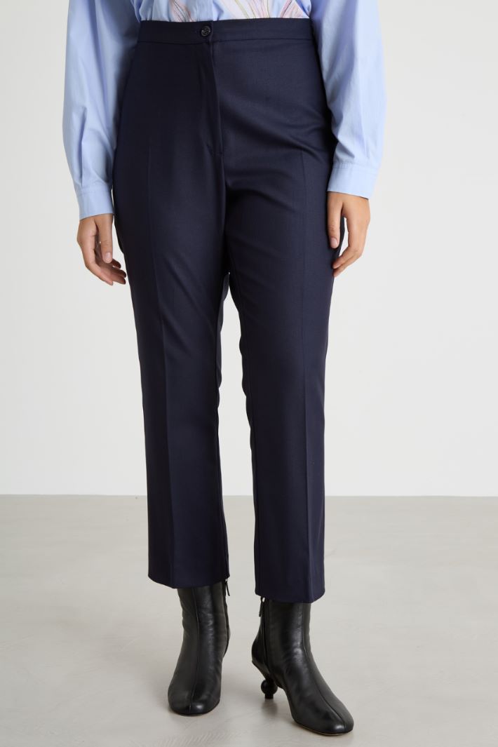 Cropped twill trousers Intrend - 2