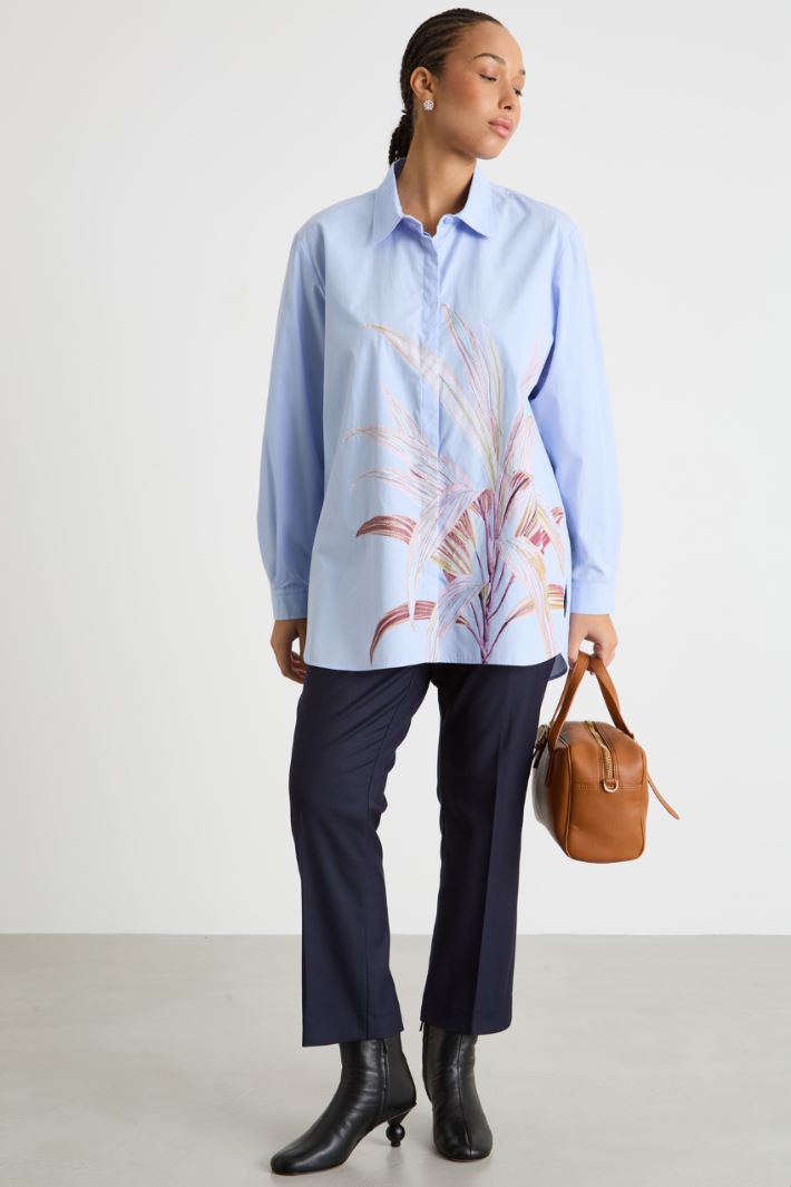 Cropped twill trousers Intrend