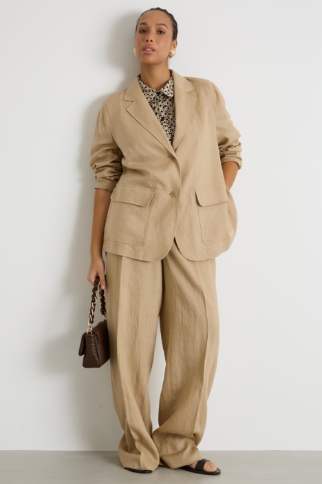 Wide-leg trousers with drawstring and tassels Intrend