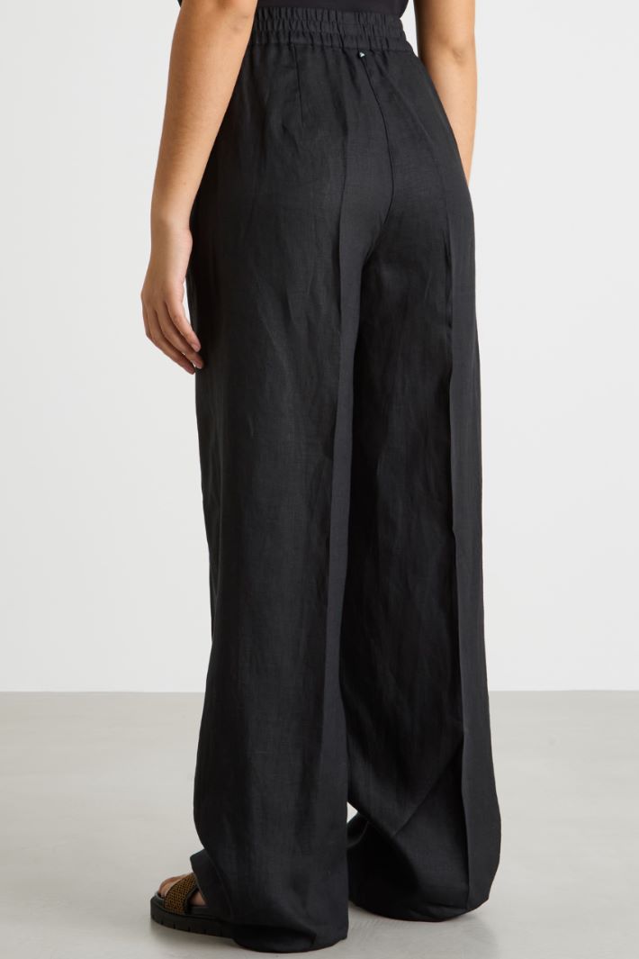 Wide-leg trousers with drawstring and tassels Intrend - 4