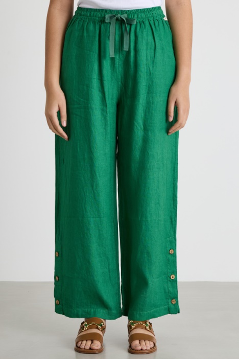 Pantalone con bottoni al fondo
