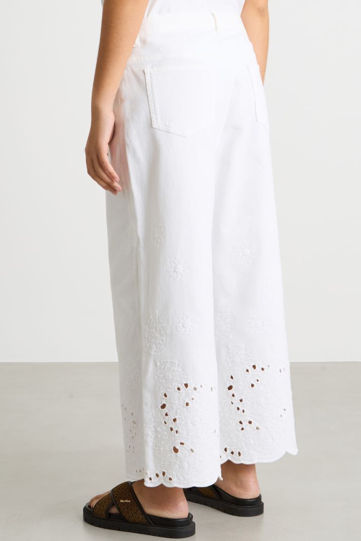 Scalloped bull denim trousers Intrend - 4