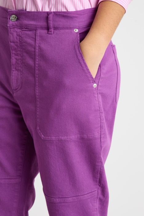 Pantalón de bull con cortes pespunteados