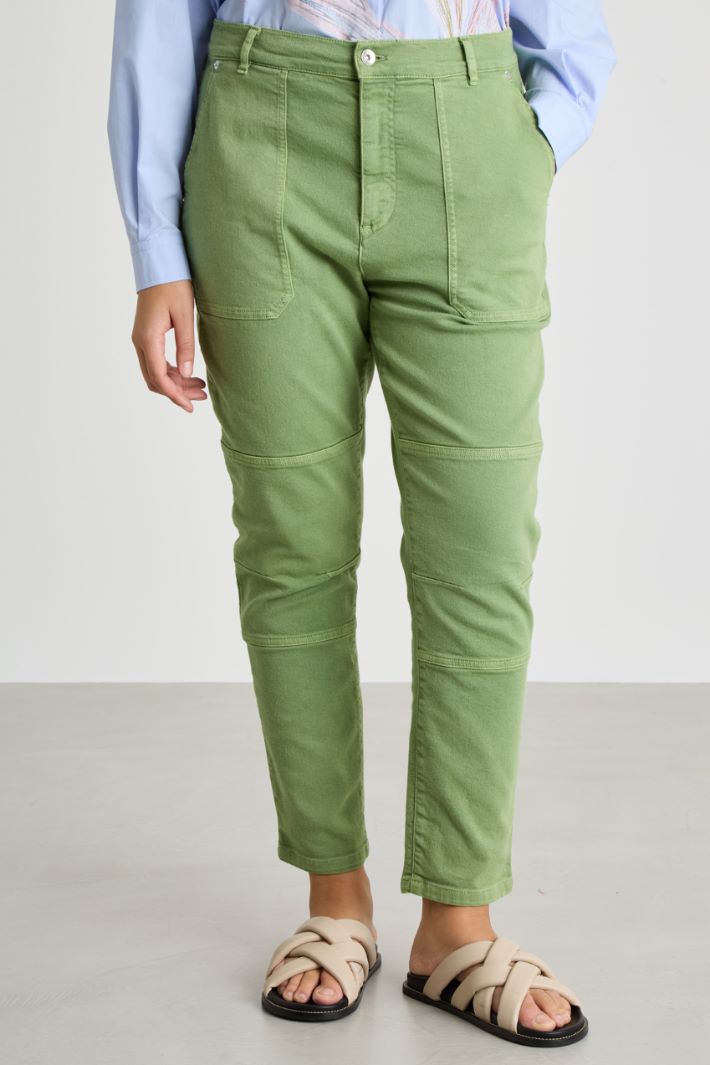 Top-stitched bull denim trousers Intrend - 2