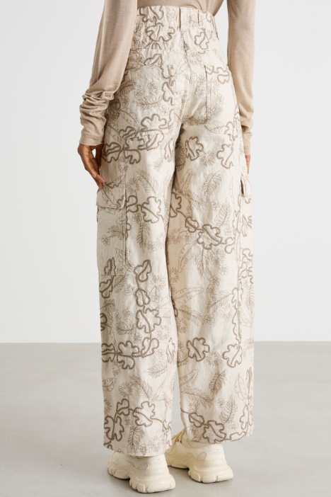 Pantalone cargo in drill