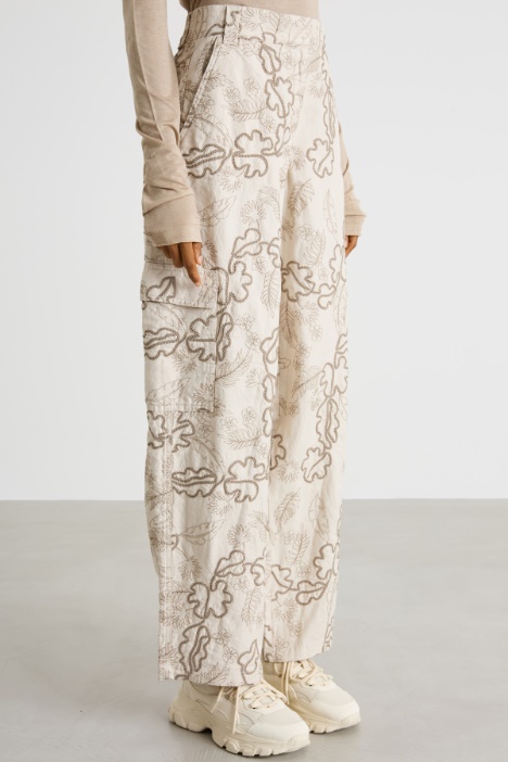 Pantalone cargo in drill