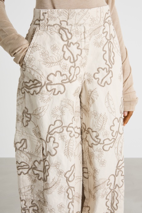 Pantalone cargo in drill