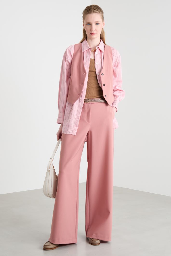 Wide-leg gabardine trousers Intrend