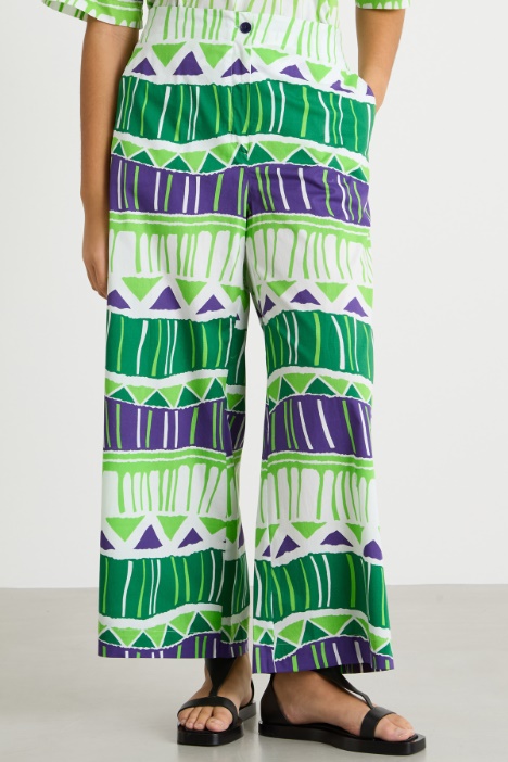 Pantalón de popelina estampado