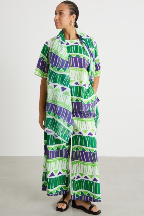 Printed poplin trousers Intrend