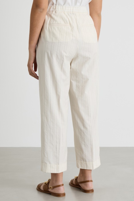 Pantalone jacquard con risvolto