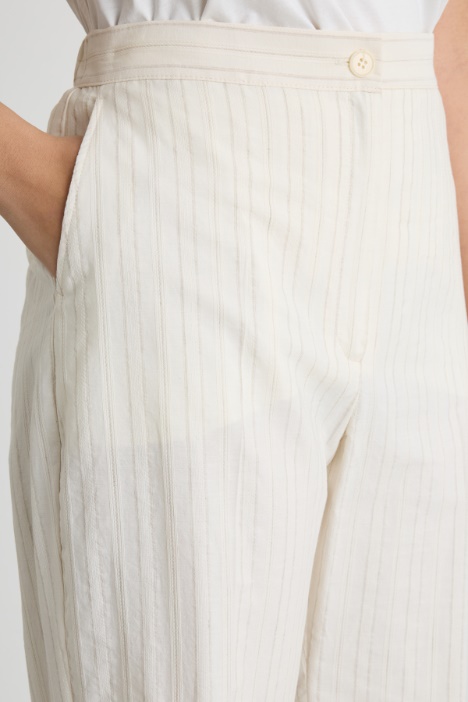 Pantalone jacquard con risvolto