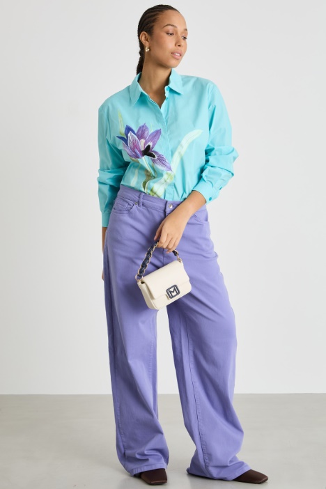 Palazzo trousers in bull denim Intrend