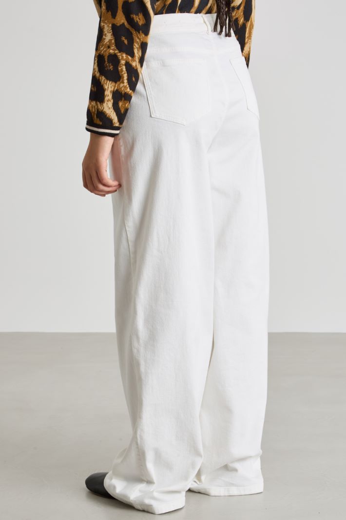 Palazzo trousers in bull denim Intrend - 4
