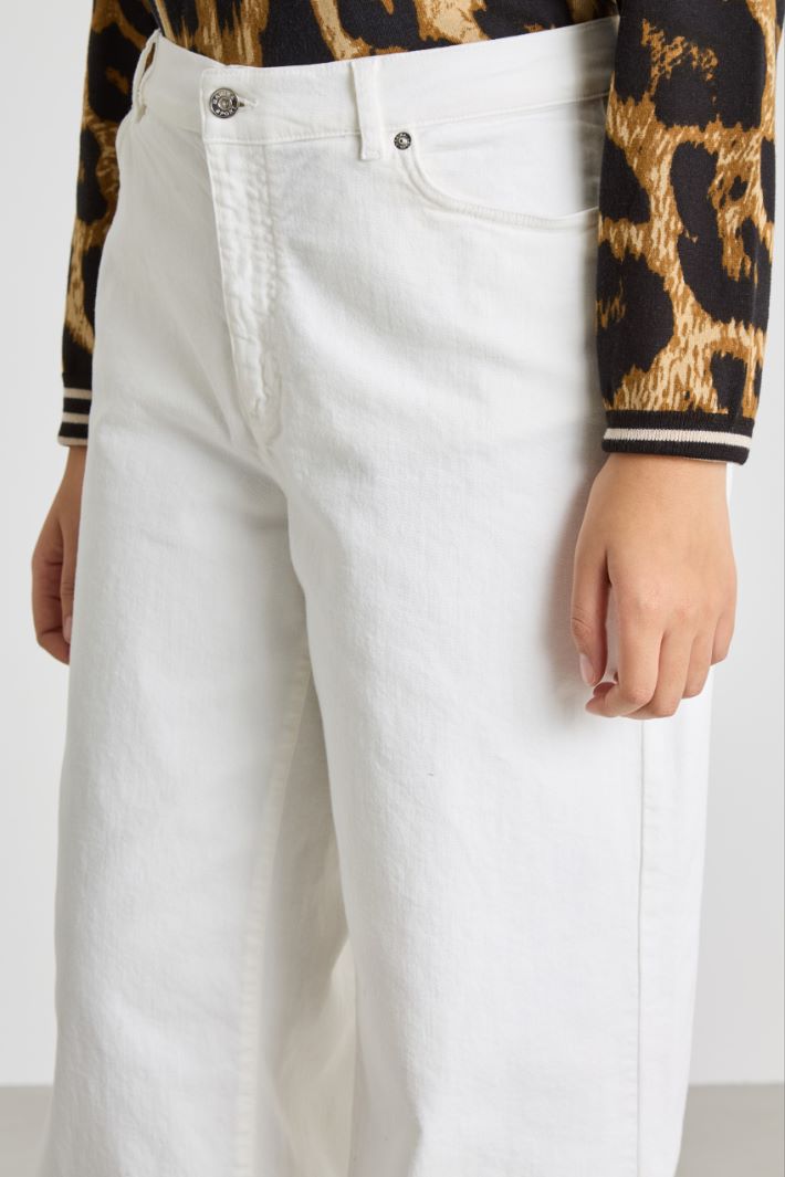 Palazzo trousers in bull denim Intrend - 3