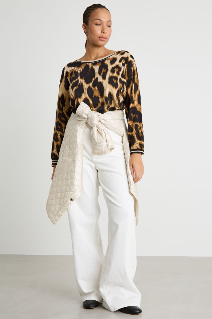 Palazzo trousers in bull denim Intrend