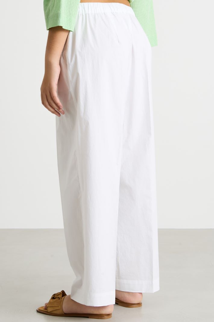 Wide-leg cotton canvas trousers Intrend - 4