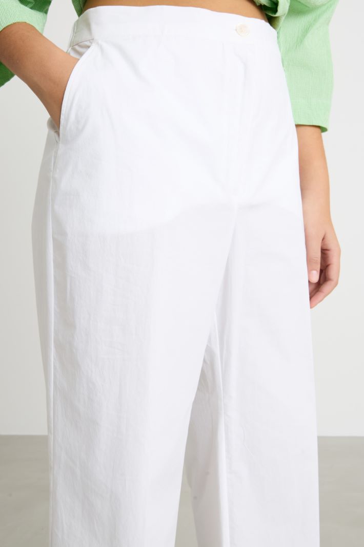 Wide-leg cotton canvas trousers Intrend - 3