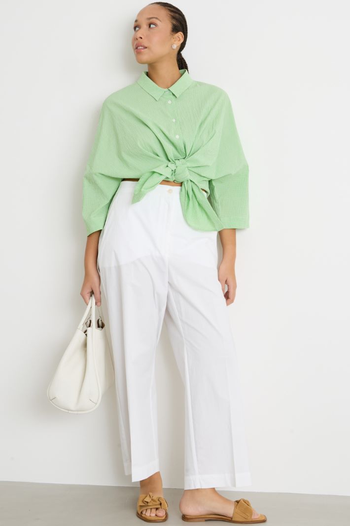 Wide-leg cotton canvas trousers Intrend