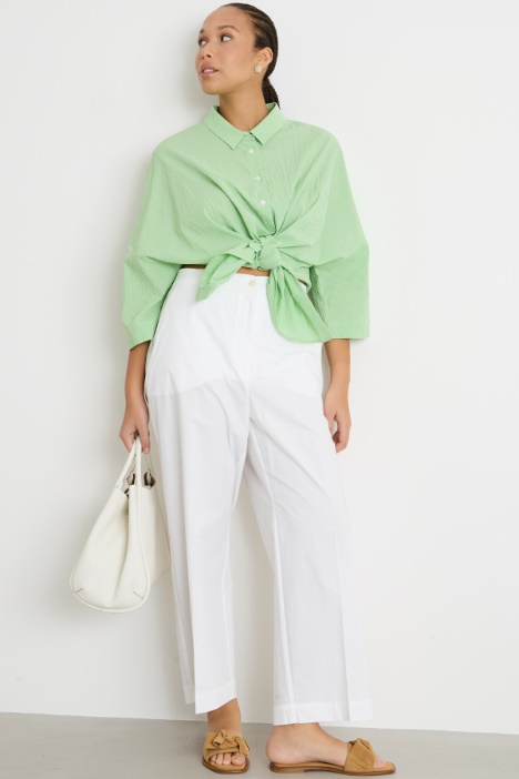 Wide-leg cotton canvas trousers Intrend