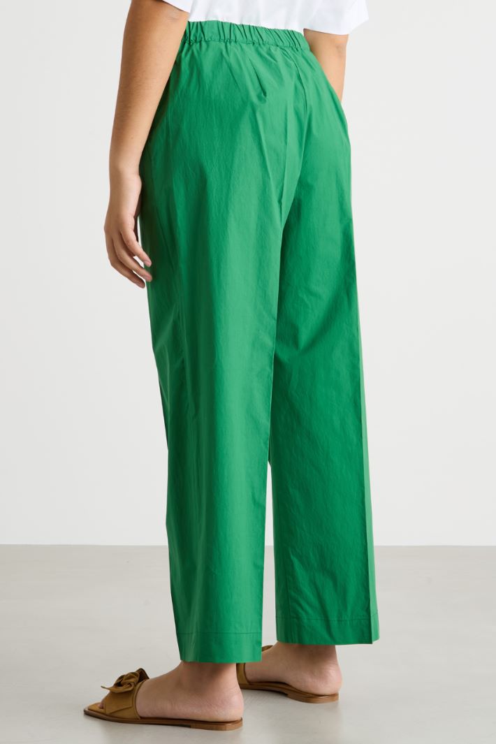 Wide-leg cotton canvas trousers Intrend - 4