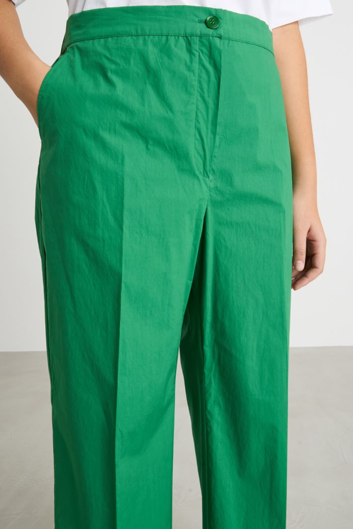 Wide-leg cotton canvas trousers Intrend - 3