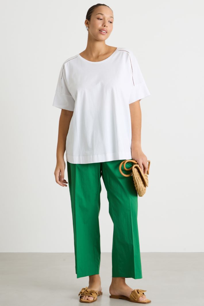 Wide-leg cotton canvas trousers Intrend