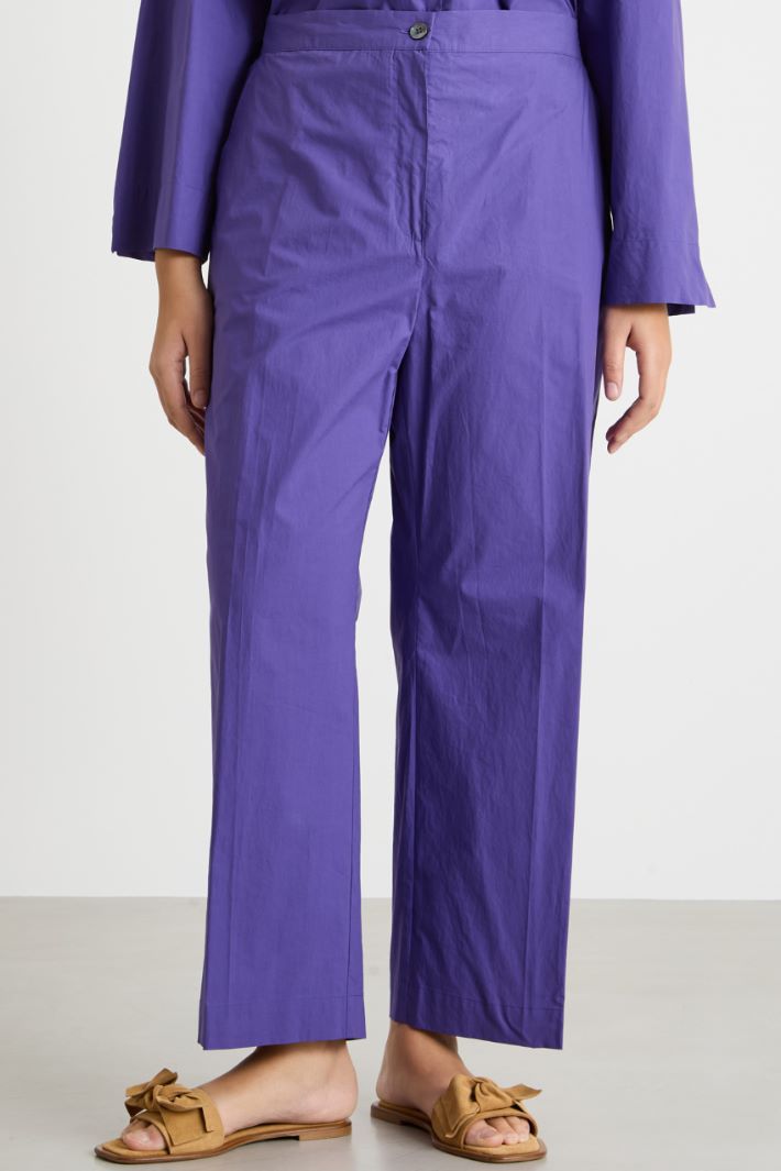 Wide-leg cotton canvas trousers Intrend - 2