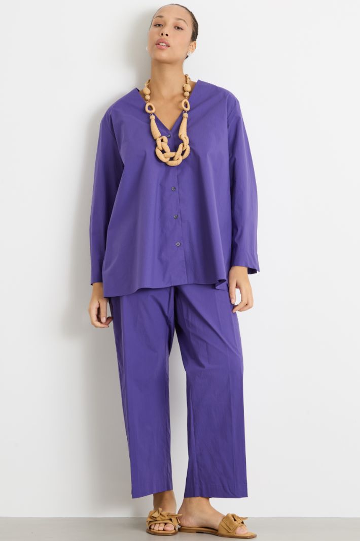 Wide-leg cotton canvas trousers Intrend