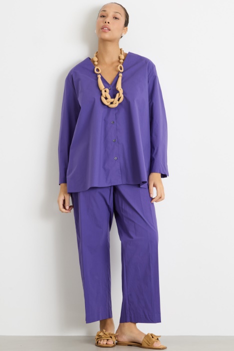 Wide-leg cotton canvas trousers Intrend