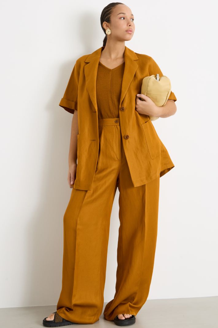 Wide-leg twill trousers Intrend
