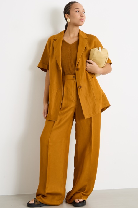 Wide-leg twill trousers Intrend