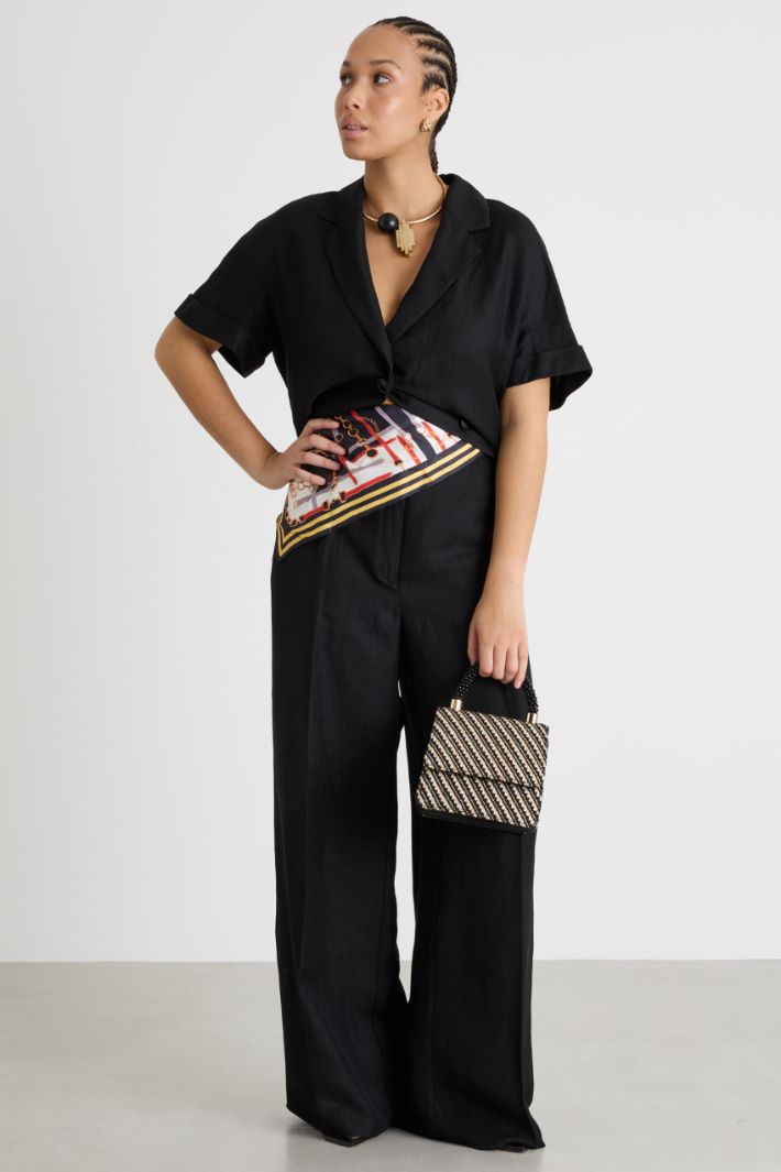 Wide-leg twill trousers Intrend