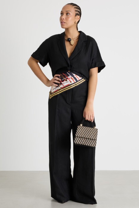 Wide-leg twill trousers Intrend