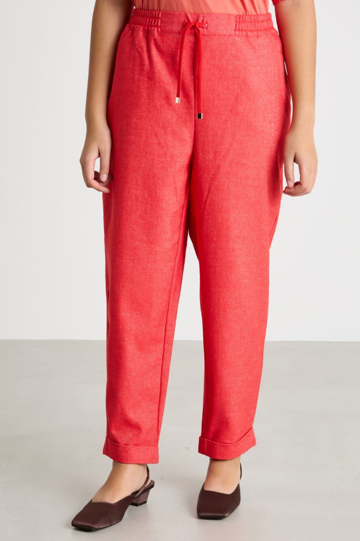 Cotton-linen blend joggers Intrend - 2