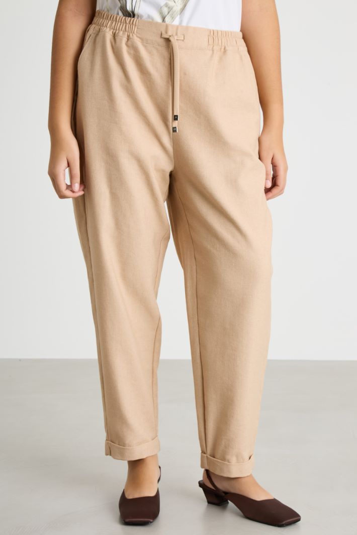 Cotton-linen blend joggers Intrend - 2