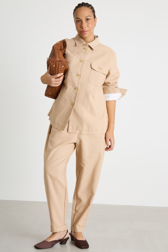 Cotton-linen blend joggers Intrend