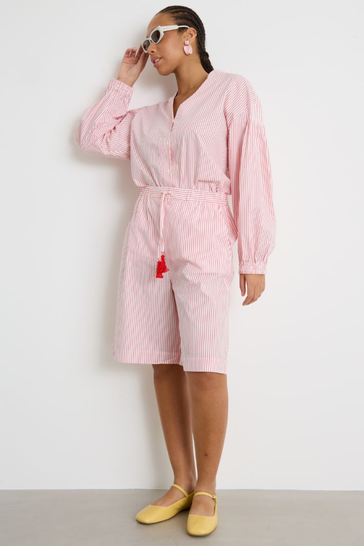 Printed poplin Bermuda shorts Intrend