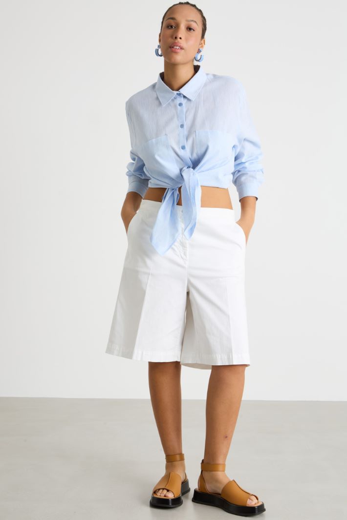 Wide-leg linen shorts Intrend