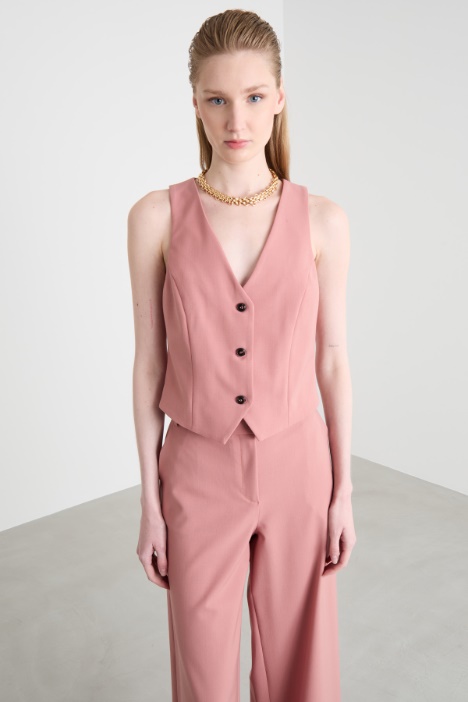 Fitted gabardine waistcoat Intrend