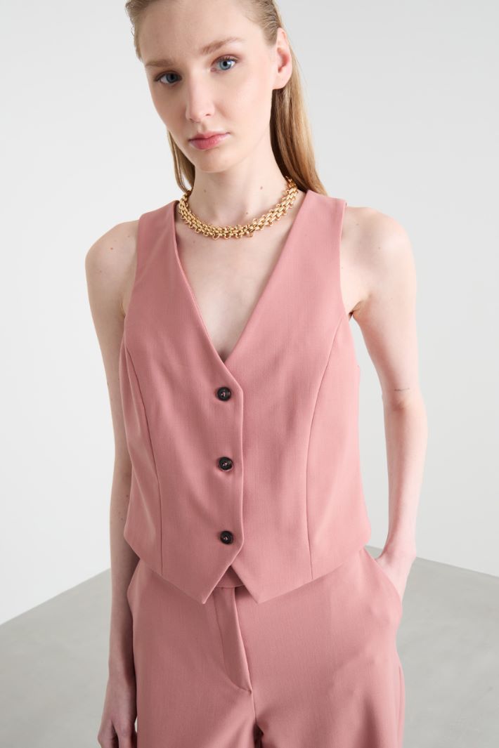 Fitted gabardine waistcoat Intrend - 3