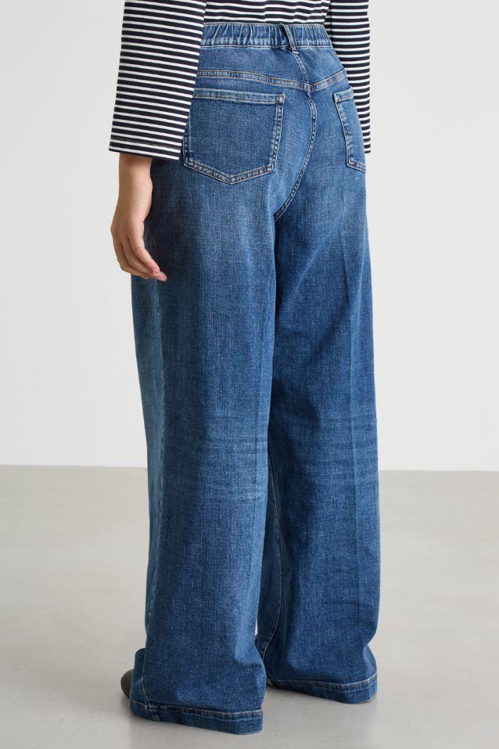 Wide-leg jeans with sailor-style buttons Intrend - 4
