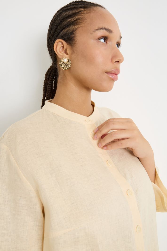 Embroidered linen-canvas tunic Intrend - 3