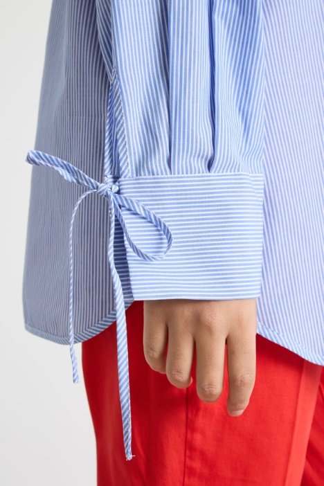 Casacca in popeline con lacci